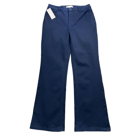 Laura Ashley 10 (30x29) Tummy Slimming Dark Blue‎ Bootcut Embellish Pocket Jeans - Picture 1 of 9